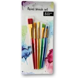   set - Paint brush set -   - Schilderkwasten - Tekenkwasten - Tekenen - Schilderen - Diverse maten - 5stuks - Regenboog kleuren - Rainbow kwasten.