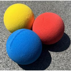 Kyto - 3 stuks foam/softbal 7cm - rood/geel/blauw