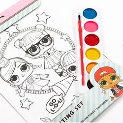 L.O.L. Surprise! speelgoed - Schoencadeautjes Sinterklaas - Watervef set - Kleuren op nummer - Painting set - Kleuren met verf - 6 kleuren - 15-delig