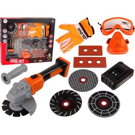 DIY 13-delige tool gereedschap set met werkende slijptol - Speelgoed gereedschap - Jongens en meisjes - Vanaf 3 jaar