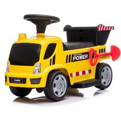 Elektrische kinderauto - kiepwagen - tipper truck - vrachtwagen - truck - tot 20kg max - 1-3 km/h - met geluid en licht en schep geel