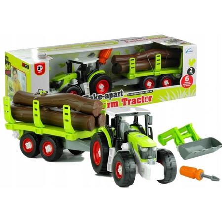 Speelgoed Tractor met Aanhanger - Demonteerbaar - Met Schroevendraaier