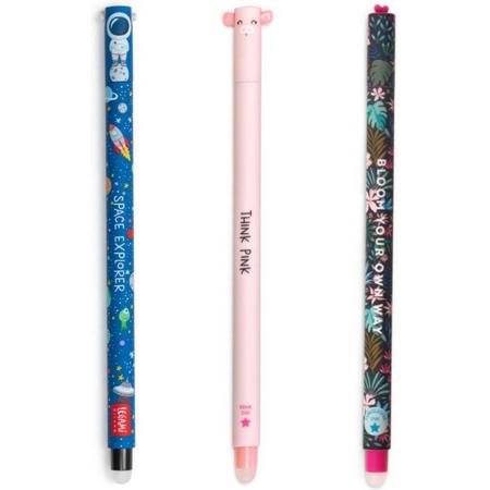 Legami - Uitwisbare pennen - Pig - Bloom - Astronaut - Navulbaar - Back to School