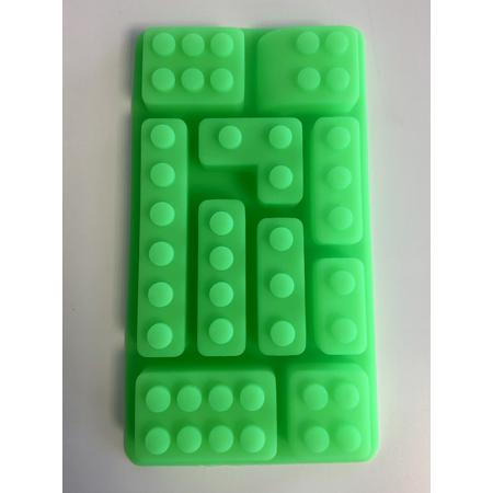 Chocolade fondant mal - Groen - siliconen - Lego blokjes.