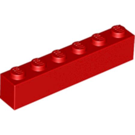 LEGO 3009 Steen 1x6 Rood (100 stuks)