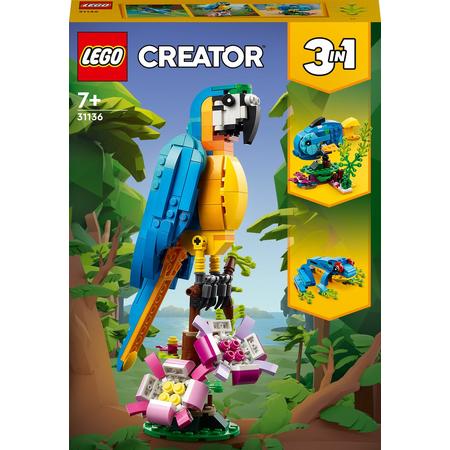 LEGO Creator 3in1 Exotische Papegaai - Kikker - Vis Set - 31136