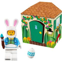   5005249 Paashaas mini lego poppetje figuur in kartonnen huisje