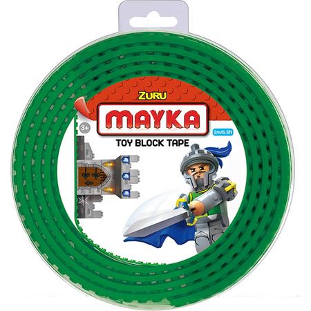 Zuru-Mayka W2DG Block Tape 4 Noppen 2m Donker Groen - LEGO Compatible