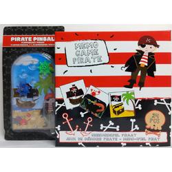 Piraten Spelletjes Pakket - Geheugen Spelletje - 24 kaartjes - Mini Pinball Spel - Kinderen - Spelletjes - Spelen - Vakantie - Cadeau Tip