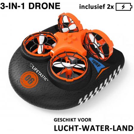 3-in-1 Speelgoed Drone - Hovercraft - Boot - Met 2 Accus