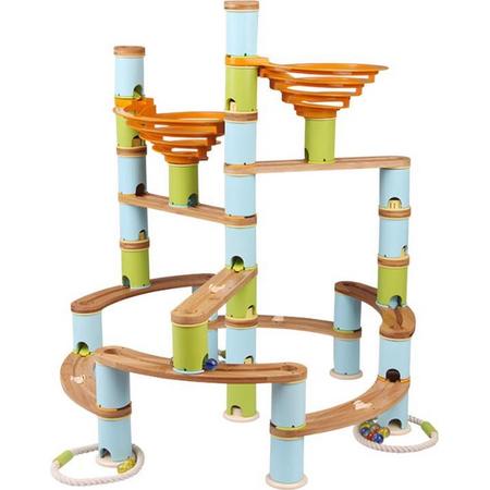LOEF - educatieve knikkerbaan - duurzaam speelgoed - bamboe - Jumbo kit - marble mania