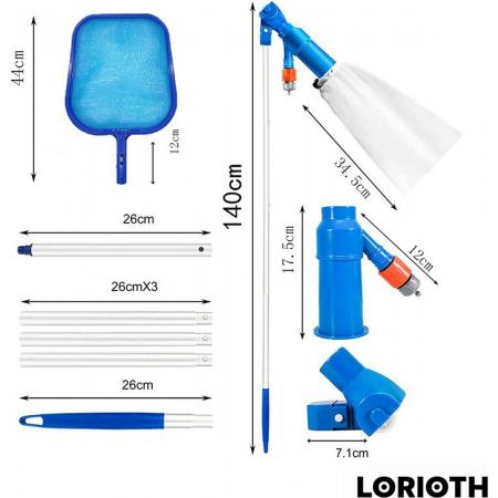 LORIOTH® Praktische Zwembad Stofzuiger - Bodemreiniger Machine - Bodemstofzuiger - Draagbaar - Blauw