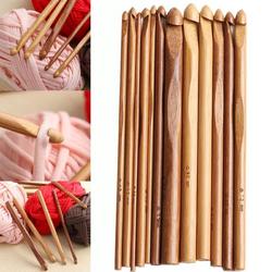 12-Delige Ergonomische Haaknaalden- Bamboe Crochet Haaknaaldensetset van 12 stuk