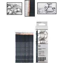 14 delige Grafiet Schetspotloden - Teken Potloden - Grafietpotloden - HB Potlood – Draw Pencil