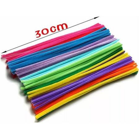 Multicolor Chenilledraad- Pijpenragers - knutselen- Buigzaam Ijzerdraad - Chenille garen - 30 cm - 100 stuks