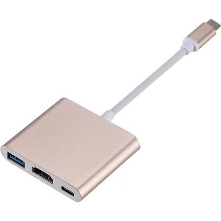 USB-C hub Goud met HDMI (4K/30hz) voor Macbook , USB 3.0 & USB-CUSB-C hub zwart met HDMI, USB 3.0 & USB-C-LOUZIR