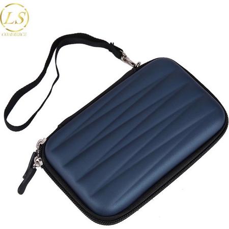Harde Schijf Tas - Hard Disk Case - Harddisk Beschermhoes Carry Case - Externe HDD / SSD Hoes - Draagbaar - 2.5 Inch - Donkerblauw