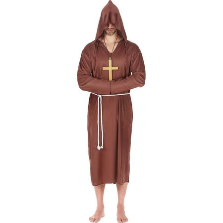 LUCIDA - Bruin monnik kostuum voor mannen - Grote Maten - XXL - Volwassenen kostuums