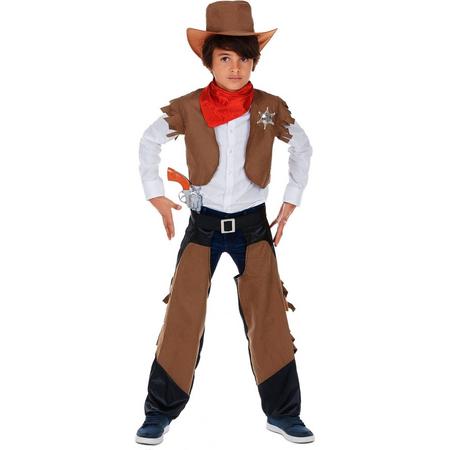 LUCIDA - Klassiek cowboykostuum voor jongens - L 128/140 (10-12 jaar) - Kinderkostuums