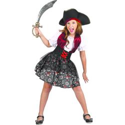 LUCIDA - Onverschrokken piraat outfit voor meisjes - L 128/140 (10-12 jaar) - Kinderkostuums