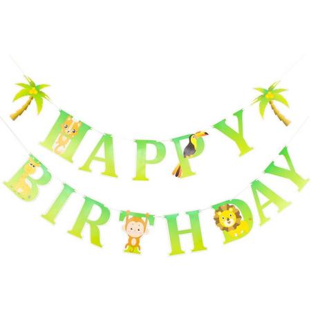 Happy Birthday Slinger Jungle Verjaardag Versiering Feest Versiering Kinderfeestje Happy Birthday Decoratie