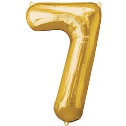 Versiering 7 Jaar Ballon Cijfer 7 Verjaardag Versiering Folie Helium Ballonnen Feest Versiering XL Formaat Goud - 86 Cm