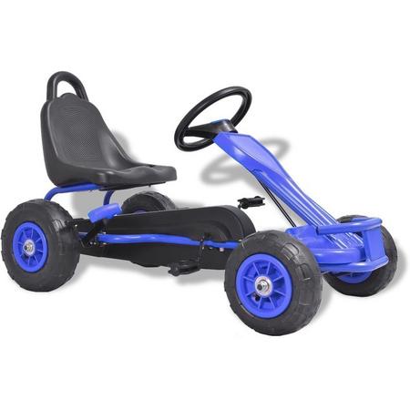 Luxe Skelter Kart Blauw 3 4 5 jaar met verstelbare leuning - Trapauto - Kart auto voor kinderen