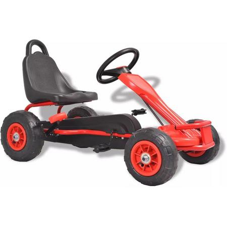 Luxe Skelter Kart Rood 3 4 5 jaar met verstelbare leuning - Trapauto - Kart auto voor kinderen