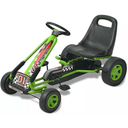 Skelter Kart Groen 3 4 5 jaar met verstelbare leuning - Trapauto - Kart auto voor kinderen
