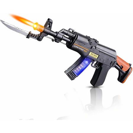 Machine Gun speelgoed geweer AK-47 met schiet geluiden en led verlichting 50CM (inclusief batterijen)