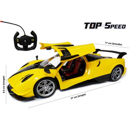 Radiografisch bestuurbare auto - Top Speed rc car - Deuren kunnen open/dicht (oplaadbaar) 37CM