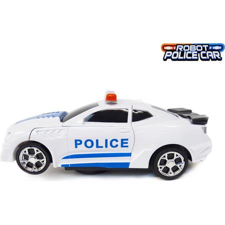 Robot car 2in1(auto en robot speelgoed ) transformerende politie auto naar robot - 2stuks combi set - incl. batterijen