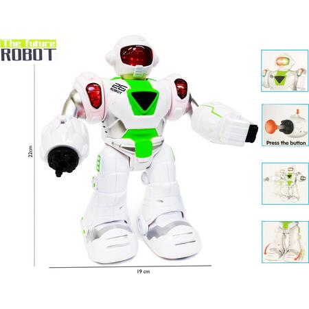 The Future Robot - speelgoed robot Super Warrior- LED licht en geluid - schiet pijltjes - 22CM (incl. batterijen)