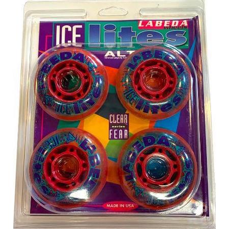 Labeda Wielen Voor Inlineskates Ice Lites 72mm 82A - Clear Rood