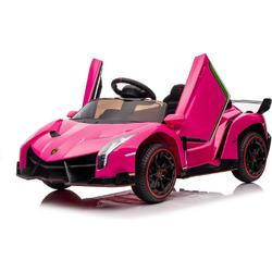 Lamborghini Veneno Elektrische Kinderauto - Krachtige Accu - Accuvoertuig op Afstand Bestuurbaar - Veilig Voor Kinderen - MP3 Muziek - Verlichting - Roze