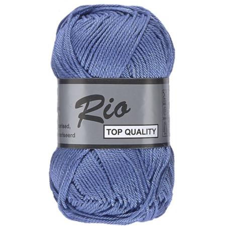 Lammy yarns Rio katoen garen - licht blauw grijs - korenbloem blauw