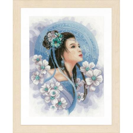 borduurpakket PN0169168 asian lady in blue