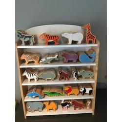 Set van 3 handgeschilderde houten dieren