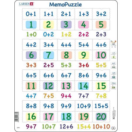 Puzzel Maxi Memopuzzel - Optellen met cijfers van 0-20 - 40 stukjes