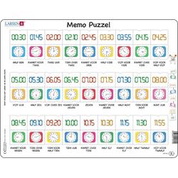 Puzzel Maxi Memopuzzel Leren Klokkijken- Traditionele en digitale klok - 54 stukjes