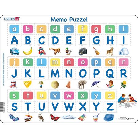 Puzzel Maxi Memopuzzel Leren Lezen - Het alfabet met afbeeldingen - 52 stukjes