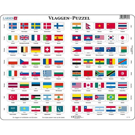 Puzzel Maxi Vlaggen van de Wereld - 80 stukjes