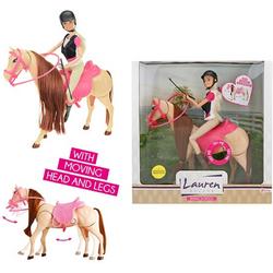 LAUREN Tienerpop barbie  op bewegend paard