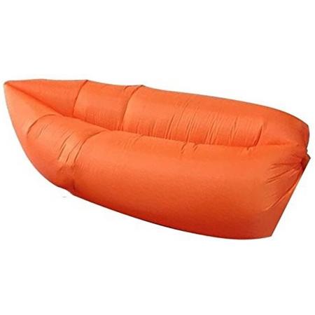 Lazy Bag opblaasbare lig/slaap bed, waterbestendig, Lamzac, ideaal voor vakantie, strand en festivals, LazyBag, kleur oranje