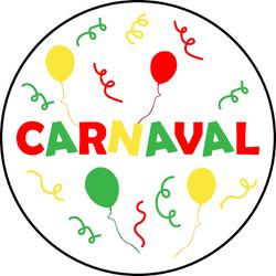 Carnaval raamsticker rond - Carnaval - Feest - Raamsticker