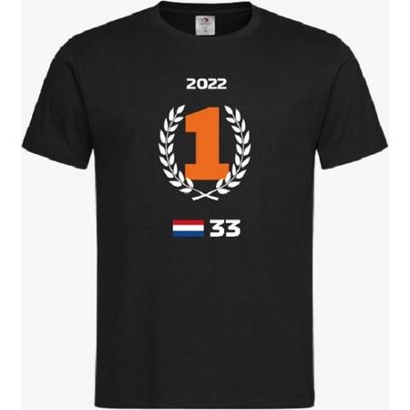 LBM Race Circuit World Champion T-shirt nr 1 - Zwart - Maat M - Unisex