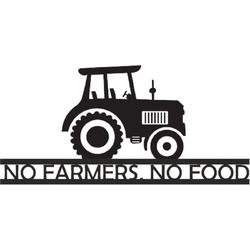 LBM autosticker/tractorsticker - No farmers, no food - Zwart