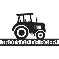 LBM autosticker/tractorsticker - Trots op de boer! - Zwart