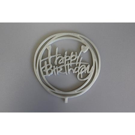Taart topper happy birthday - taarttopper verjaardag herbruikbaar