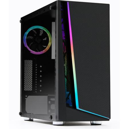 Gaming 710B - Gold_Miner_X - RGB Mid-Tower Tempered Glass Gaming Case -Gaming behuizing inclusief RGB Case fan & RGB Design front panel
